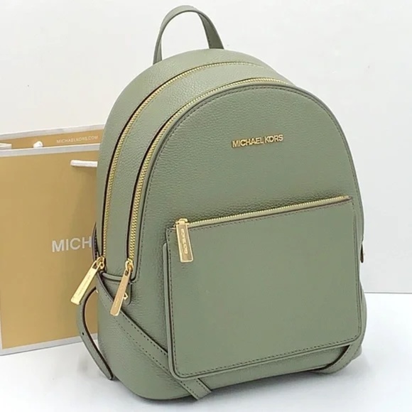 Michael Kors Handbags - NWOT Michael Kors Adina leather Medium Backpack olive green